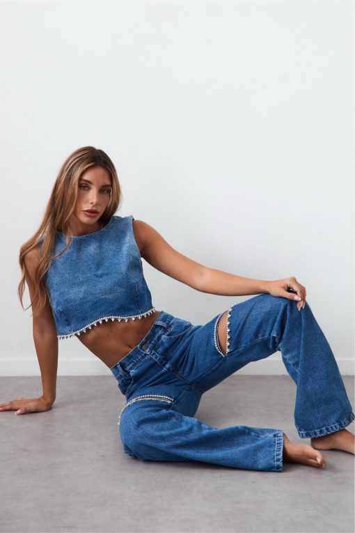 Strass blue jeans
