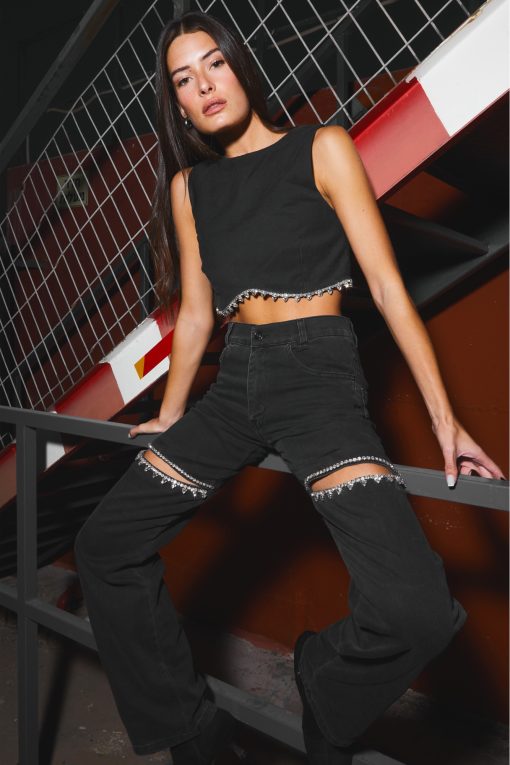 Strass black jeans