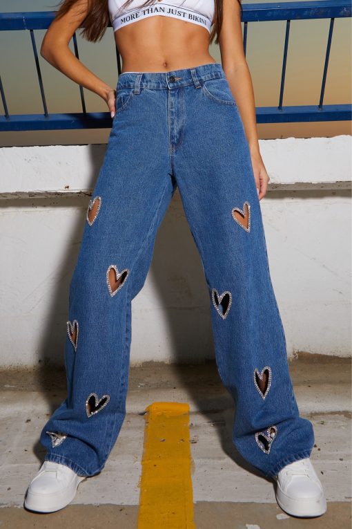 Hearts blue jeans