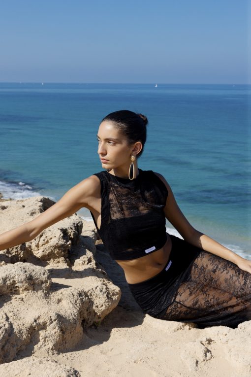 Black lace shirt