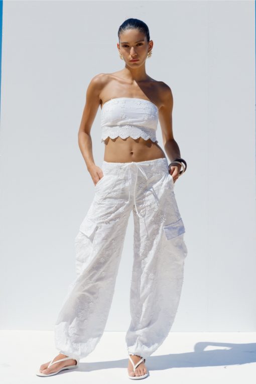 Balloon pants white